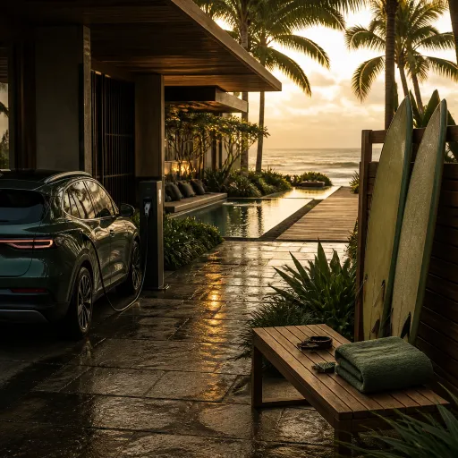 Seaside luxury surf resorts with EV charging for refined wave chasers